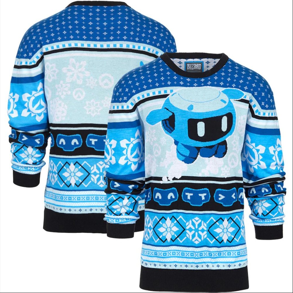 Men's Overwatch Snowball Holiday Christmas Ugly Sweater Blizzard Gift for Gamers